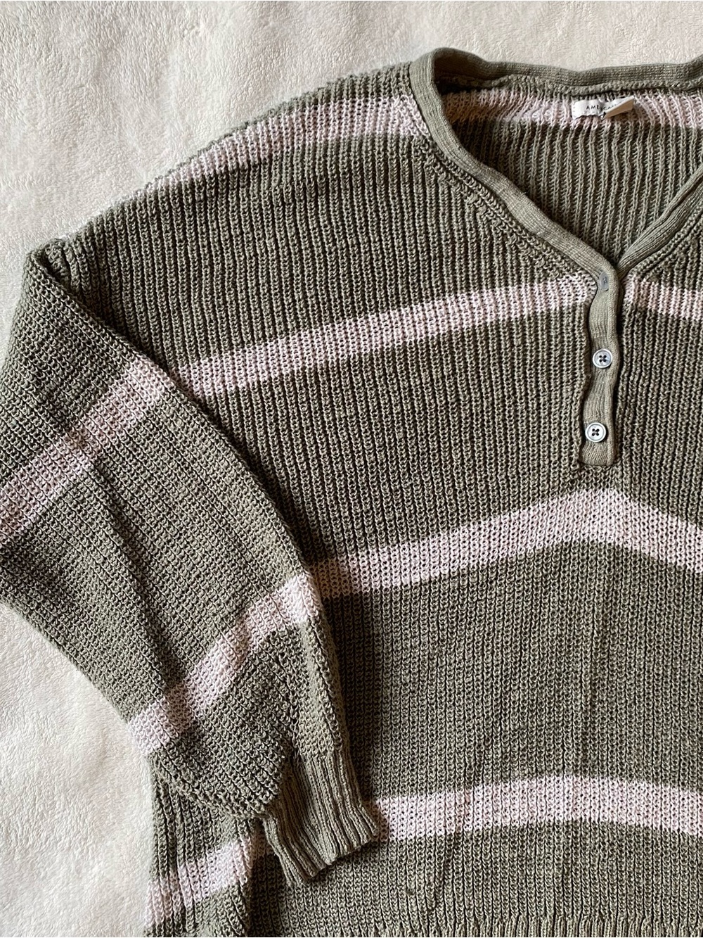 Aerie Green Striped Sweater